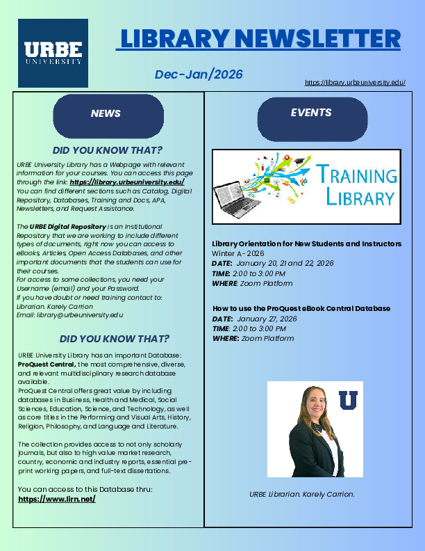 December January Library Newsletter