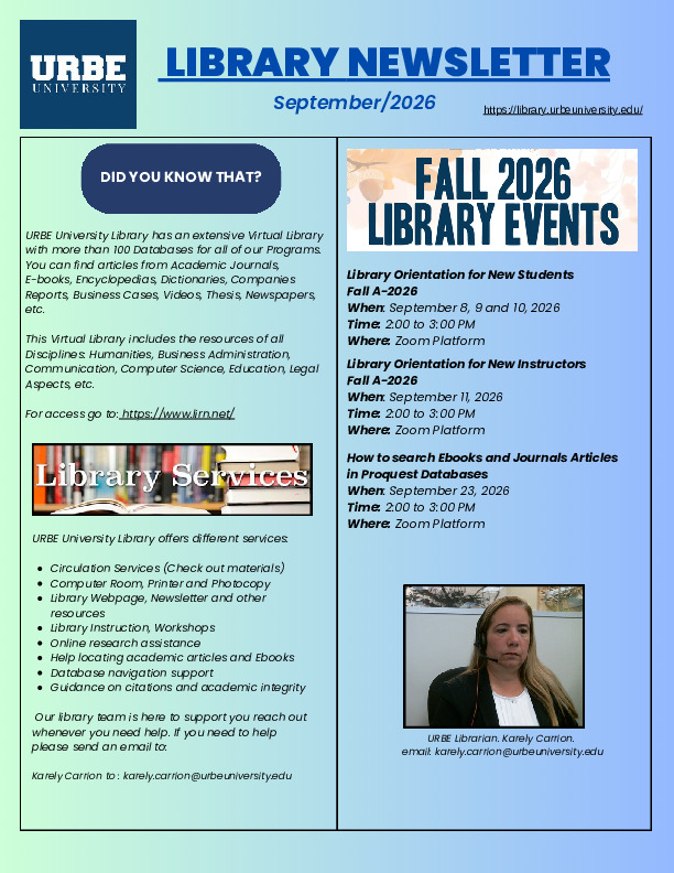 Library Newsletter September 2026