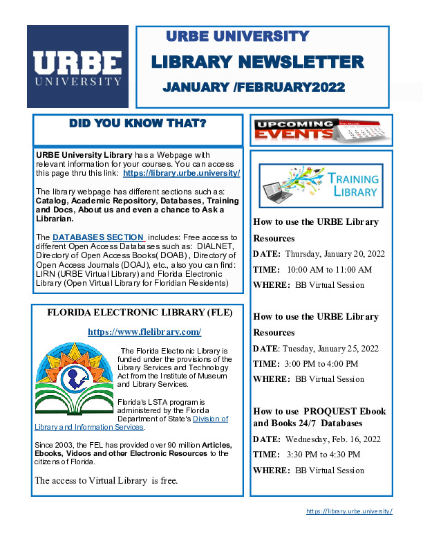 Newsletter January 2022