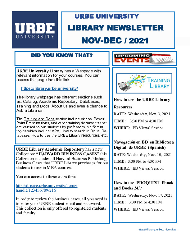 Newsletter November 2021