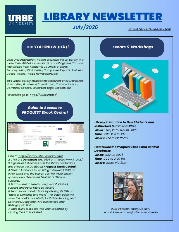 Library Newsletter July 2026 